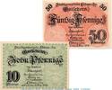 Kleingeld 1914-1922 2 Scheine kpl. Notgeld der Stadt Löbau 4175.15.05-11 , Set mit 2 Scheinen in kfr. o.D. -