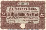 Inflation 1923 DE 50 Mia. Mk. Banknote der Stadt Hannover , 50 Milliarden Mark Schein in f-kfr. Keller 2148.e -