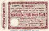 Großnotgeld Inflation 200 Milliarden Mark Banknote Reichsbahn Hannover , 200 Milliarden Mark Schein in gbr. Keller 2165.h -