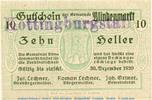 Notgeld Österreich 10 Heller Schein -Stempel- Notgeld der Gemeinde Blindenmarkt 93.I.s , 10 Heller -Kottingburgstall- in kfr -