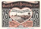 Notgeld DE 75 Pf. Notgeld Kaufmännischer Verein Herzlake 605.1 , 75 Pfennig Schein in kfr. -