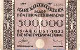 Großnotgeld Inflation 500.000 Mark Schein Banknote Stadt Kaiserslautern , 500.000 Mark Schein in gbr. Keller 2541.a -