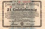 Wertbeständiges Notgeld 21 Gold Pfennig Notgeld Finanzdeputation Hamburg , 21 Goldpfennig Schein in gbr. Müller 2310.1.d -
