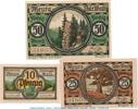 Serienscheine DE 3 Scheine kpl. 3 x Notgeld der Gemeinde Meura 886.1.a-b , 2 Sets mit 3 Scheinen in kfr. -