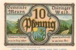 Serienscheine DE 10 Pf. Notgeld der Gemeinde Meura 886.1.a , 10 Pfennig Schein in kfr. 1921 -