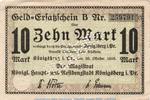 Großnotgeld Deutschland 10 Mark Schein Banknote der Stadt Königsberg , 10 Mark Schein in gbr. E , Geiger 287.03 , 1918 -