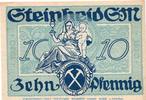 Notgeld Deutschland 10 Pfennig Schein Notgeld der Gemeinde Steinheid 7125.05.15 , 10 Pfennig Schein in kfr. 1920 -