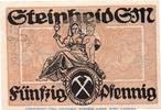 Notgeld Deutschland 50 Pfennig Schein Notgeld der Gemeinde Steinheid 7125.05.12 , 50 Pfennig Schein in kfr. 1920 -