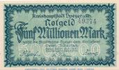 Inflation Deutschland 5 Millionen Mark Banknote Stadt Speyer , 5 Millionen Mark Schein in kfr. Keller 4834.f , 1923 -