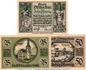 Notgeld De 3 Scheine kpl. 3 x Notgeld der Stadt Ottmachau 1040.1 , Set mit 3 Scheinen in kfr. 1921 -