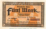Großnotgeld 1918 5 Mk. Quedlinburg , Notgeld 5 Mark Schein in kfr.E Geiger 430.01 1918 -