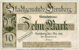 Großnotgeld Deutschland 10 Mark Schein Banknote der Stadt Hornberg , 10 Mark Schein in kfr.E Geiger 243.04.b 1918 -