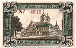 Seriennotgeld Deutschland 25 Pfennig Kn = 4-st Notgeld der Stadt Oschersleben 1028.2 , 25 Pfennig Schein in f-kfr. 1920 -