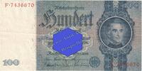 Drittes Reich 100 Mk. -V/F- Reichsbanknote , 100 Mark Schein V/F in gbr. DEU-211, Ros.176, P.183 von 1935 -