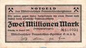 Inflation 1923 DE 2 Millionen Mark Banknote Braunkohle Syndikat Leipzig , 2 Millionen Mark in gbr. Keller 3086.a -
