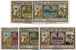 Kleingeld 1914-1922 DE 5 Scheine kpl. 5 x Notgeld Stadt Glogau , Set mit 5 Scheinen in kfr. Tieste 2280.05.25-29 o.D -