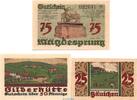 Serienscheine DE 3 Scheine kpl. 3 x Notgeld der Stadt Harzgerode 582.6 , Set mit 3 Scheinen in kfr. von 1921 -