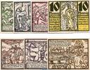 Serienscheine DE 7 Scheine kpl. Gebesee , Notgeld Set mit 7 Scheinen in kfr. M/G 410.1 , Thüringen 1921 -