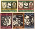 Serienscheine DE 5 Scheine kpl. 5 x Notgeld der Stadt Genthin 419.2 , Bismarck Set mit 5 Scheinen in kfr. 1921 -