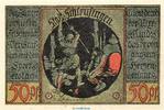 Seriennotgeld Deutschland 50 Pfennig Schein 1 Notgeld Stadt Schleusingen 1181.3.a-b , 50 Pfennig Nr 1 gelblich und dick kfr. -