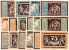 Serienscheine DE 16 Scheine kpl. Glatz , Notgeld Volkslieder Set mit 16 Scheinen in kfr. M/G 432.1 , Schlesien -