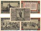 Serienscheine DE 5 Scheine kpl. Notgeld der Stadt Glogau 439.1 , Set mit 5 Scheinen in kfr. von 1920 , Schlesien -