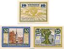 Serienscheine DE 3 Scheine kpl. 3 x Notgeld der Gemeinde Schaala 1170.1 , Set mit 3 Scheinen in kfr. 1921 -