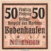Notgeld Deutschland 50 Pfennig Schein Notgeld Markt Babenhausen 0275.05.15 , 50 Pfennig Schein in kfr. von 1918 -