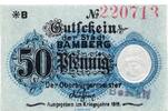 Notgeld 50 Pf. *B Bamberg , Notgeld 50 Pfennig mit -B- in kfr. Tieste 0310.05.20 Bayern -