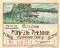Serienscheine DE 50 Pf. -Aufdruck- Satrup , Notgeld 50 Pfennig -Aufdruck- in kfr. M-G 1168.2.c-d , DNS o.D. -