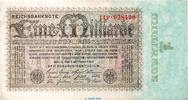 Inflation De. 1 Mia. Mk. Reichsbanknote , 1 Milliarde Mark in gbr. DEU-131.b, Ros.111, P.114 von 1923 -