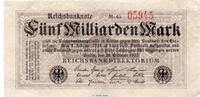 deutsche Reichsbank 5 Milliarden Mark Reichsbanknote , 5 Milliarden Mark Schein in gbr. DEU-145.b, Ros.120, P.123 -