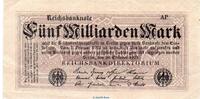 deutsche Reichsbank 5 Milliarden Mark Reichsbanknote , 5 Milliarden Mark Schein in L-gbr. DEU-145.e, Ros.120, P.123 -