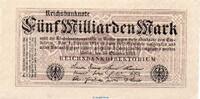 deutsche Reichsbank 5 Milliarden Mark Reichsbanknote , 5 Milliarden Mark Schein in L-gbr. DEU-145.f, Ros.120, P.123 -
