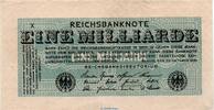 Weimarer Republik - Inflation 1 Milliarde Mark Reichsbanknote , 1 Milliarde Mark Schein in L-gbr. DEU-144.a, Ros.119, P.122 -