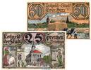 Seriennotgeld 2 Scheine Greußen M/G 472.1 , Notgeld Set mit 2 Scheinen in kfr. von 1921 , TH -
