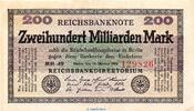 DE 200 Mia. Reichsbanknote , 200 Milliarden Mark Schein in gbr. DEU-143.g, Ros.118, P.121 -