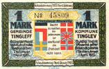 Serienscheine DE 1 Mk. Notgeld der Gemeinde Tingleff 1325.1.a , 1 Mark Schein in kfr. von 1920 , DNS -