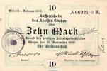 Großnotgeld Deutschland 10 Mark Schein Banknote Kreis Stuhm , 10 Mark Schein in kfr. Geiger 514.02 von 1918 DWP -