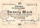 Großnotgeld Deutschland 20 Mark Schein Banknote Kreis Stuhm , 20 Mark Schein in kfr. Geiger 514.03 von 1918 DWP -