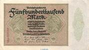 Weimarer Republik - Inflation 500.000 Mk. Reichsbanknote , 500.000 Mark Schein in gbr. DEU-99.f, Ros.87, P.88 , von 1923 -