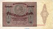 Weimarer Republik - Inflation 5 Millionen Mark Reichsbanknote , 5 Millionen Mark Schein in f-kfr. DEU-100, Ros.88, P.90 , 1923 -