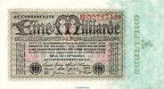 Weimarer Republik - Inflation 1 Milliarde , Reichsdruck Reichsbanknote , 1 Milliarde Mark Schein in L-gbr. DEU-131.a, Ros.111, P.114 -