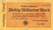Reichsbahn 1923 DE 50 Mia. Mk. Banknote Reichsbahn , 50 Milliarden Mark Schein in gbr. RVM-13.b , S.1023 , 1923 -