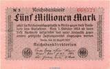 Weimarer Republik - Inflation 5 Mio. Mk. Reichsbanknote , 5 Millionen Mark Schein in gbr. DEU-117.c, Ros.104, P.105 1923 -