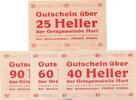 Notgeld Österreich 4 Scheine kompl. 4 x Notgeld Ortsgemeinde Hart S.351.I.c rot , Set mit 4 Scheinen in kfr. o.D. -