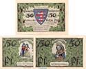 Serienscheine DE 3 Scheine kpl. Erfurt , Notgeld Set mit 3 Scheinen in kfr. M-G 345.1.a , Thüringen von 1921 -