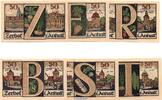 Serienscheine DE 6 x 50 Pfennig 6 x Notgeld Stadt Zerbst 1469.2 , 6 x 50 Pfennig Schein in kfr. von 1921 -