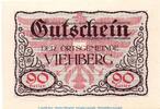 Notgeld Österreich 90 Heller Schein Notgeld Ort Viehberg S.1110.II.f , 90 Heller Schein in kfr. o.D. , Ooe -
