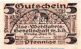 Notgeld DE 5 Pf. Notgeld Grube Ilse 2630.05.36 , 5 Pfennig Schein in kfr. o.D. Brandenburg -